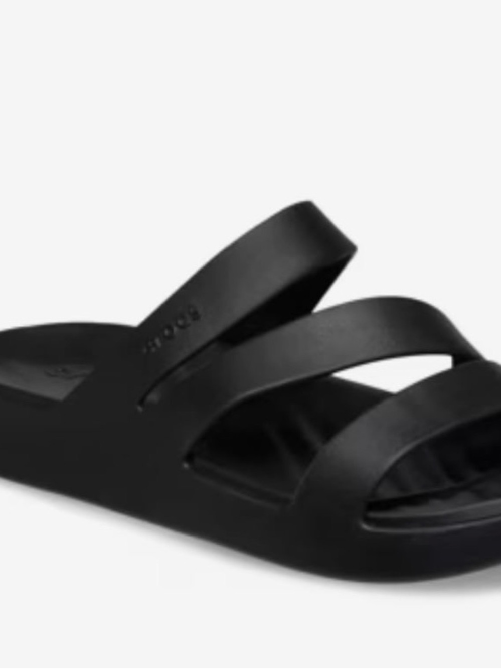 CROCS Women’s Black Triple-Strap Slide Sandals